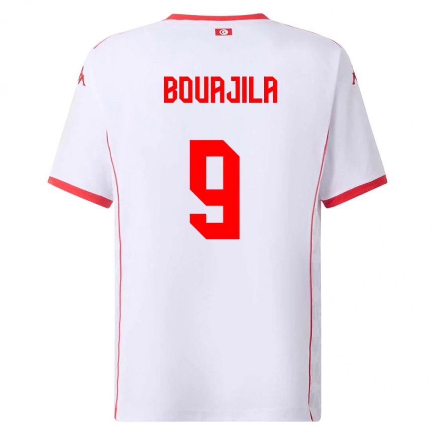 גברים כדורגל תוניסיה Salem Bouajila #9 לבן אדום הרחק ג'רזי 26-28