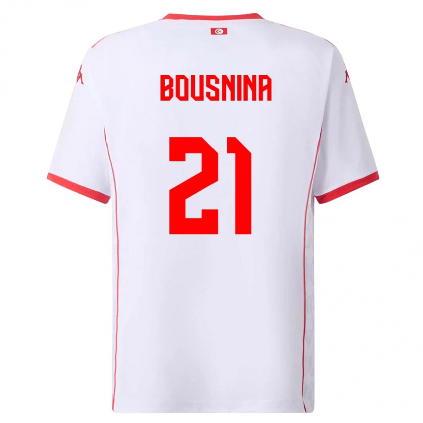 גברים כדורגל תוניסיה Farès Bousnina #21 לבן אדום הרחק ג'רזי 26-28