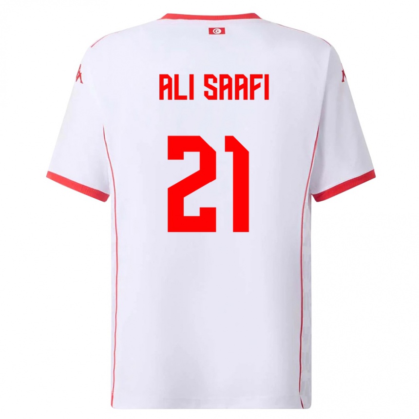גברים כדורגל תוניסיה Mohamed Ali Saafi #21 לבן אדום הרחק ג'רזי 26-28