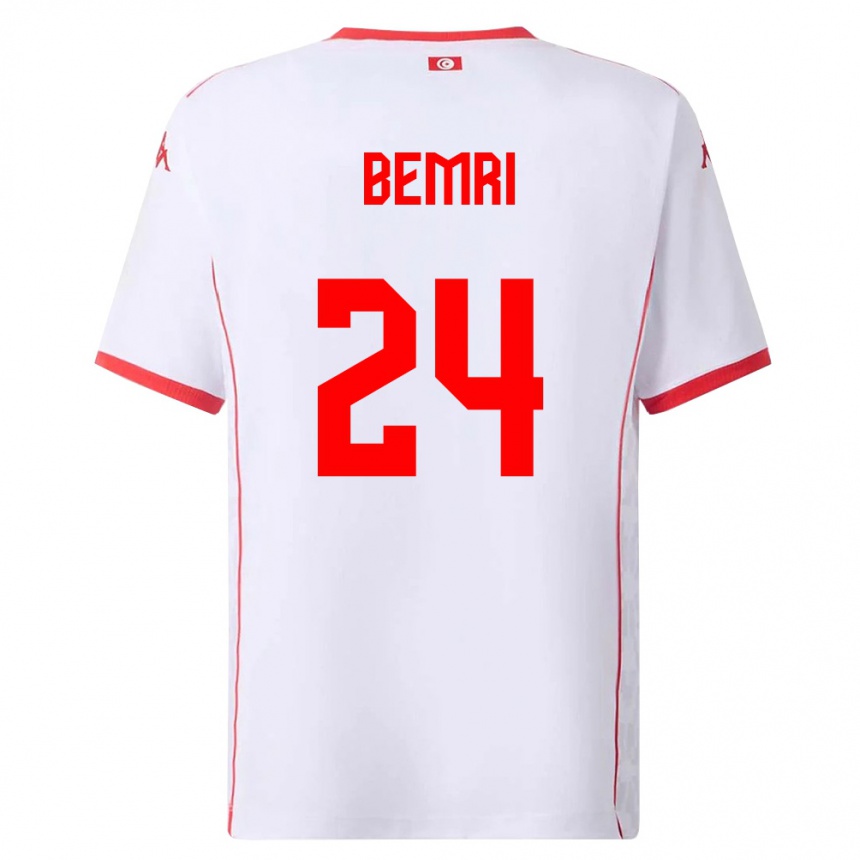 גברים כדורגל תוניסיה Ahmed Bemri #24 לבן אדום הרחק ג'רזי 26-28