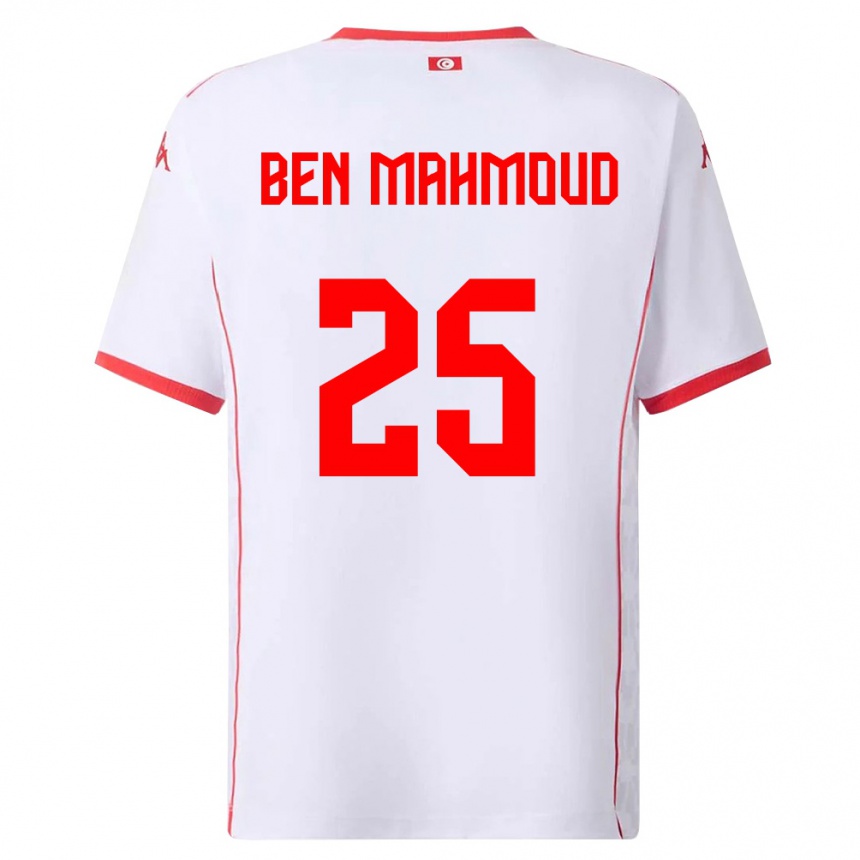 גברים כדורגל תוניסיה Youssef Ben Mahmoud #25 לבן אדום הרחק ג'רזי 26-28