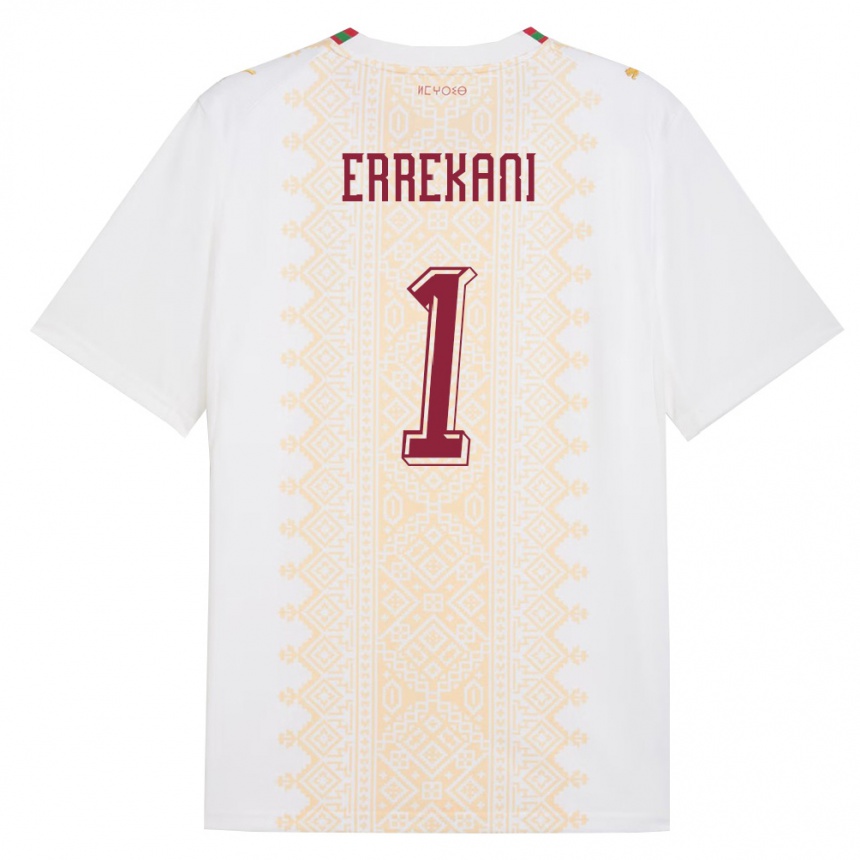 גברים כדורגל מָרוֹקוֹ Yahya Errekani #1 לבן זהב אדום הרחק ג'רזי 26-28