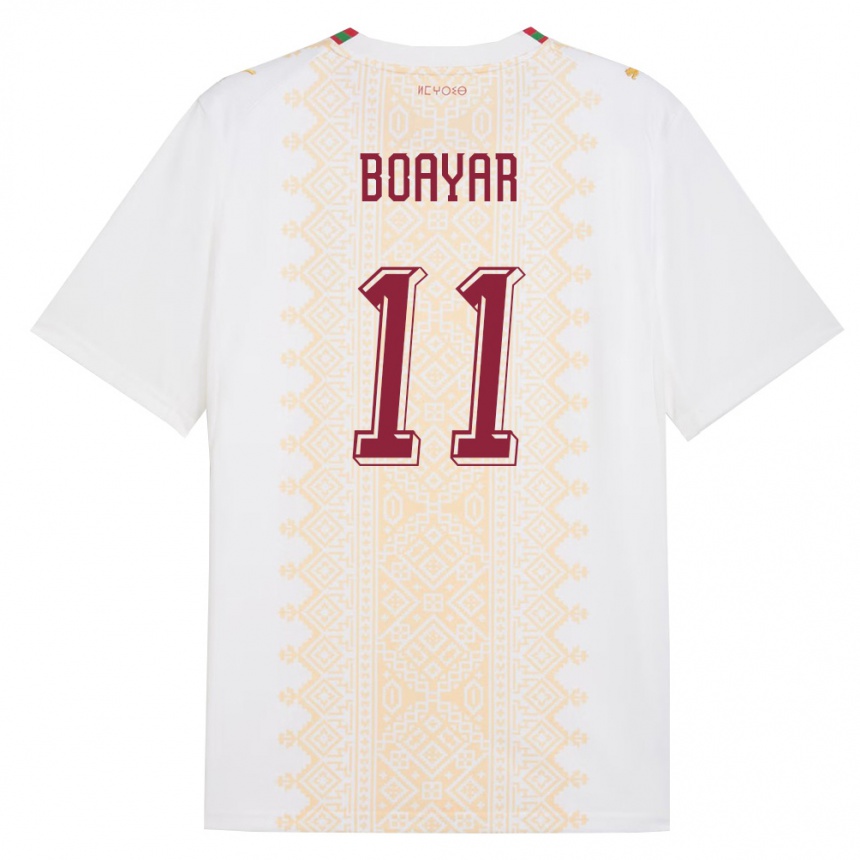 גברים כדורגל מָרוֹקוֹ Adam Boayar #11 לבן זהב אדום הרחק ג'רזי 26-28