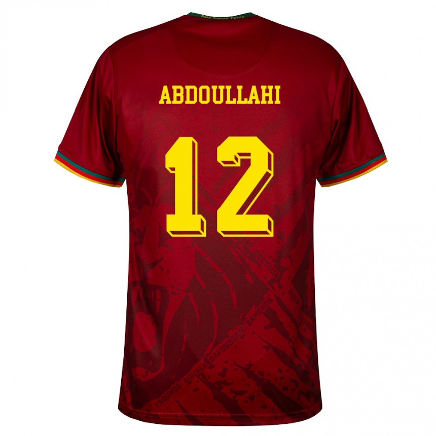 גברים כדורגל קמרון Tidjani Ahmadou Abdoullahi #12 אדום עמוק ירוק צהוב הרחק ג'רזי 26-28