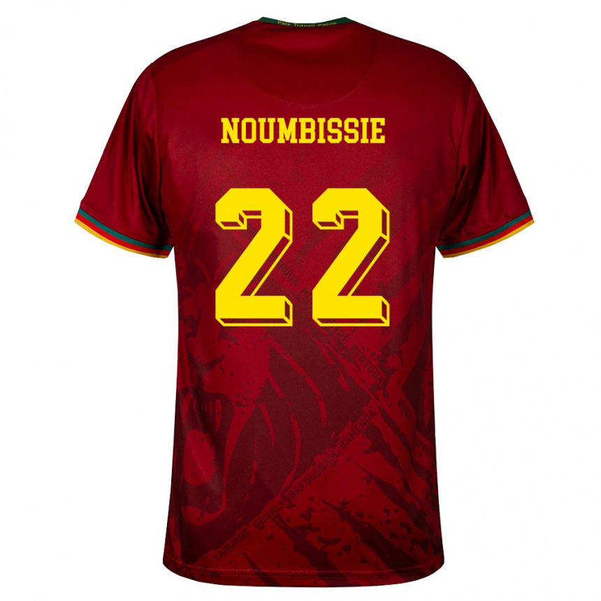 גברים כדורגל קמרון Stéphane Noumbissie #22 אדום עמוק ירוק צהוב הרחק ג'רזי 26-28