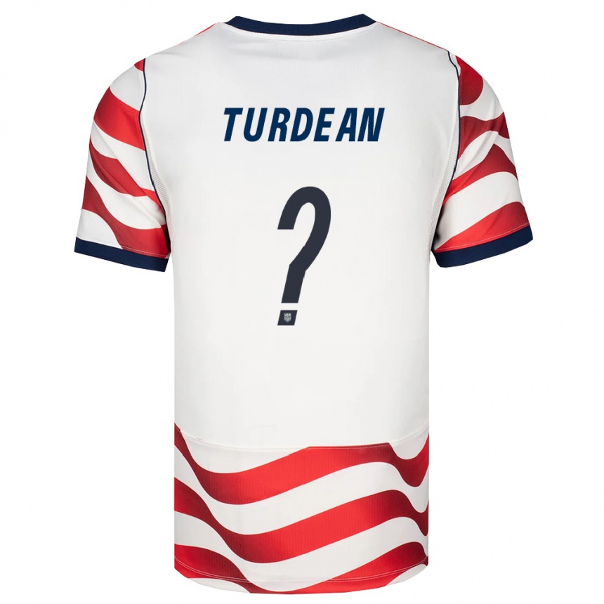 נשים כדורגל ארצות הברית Robert Turdean #0 אדום לבן שחור ג'רזי ביתית 26-28