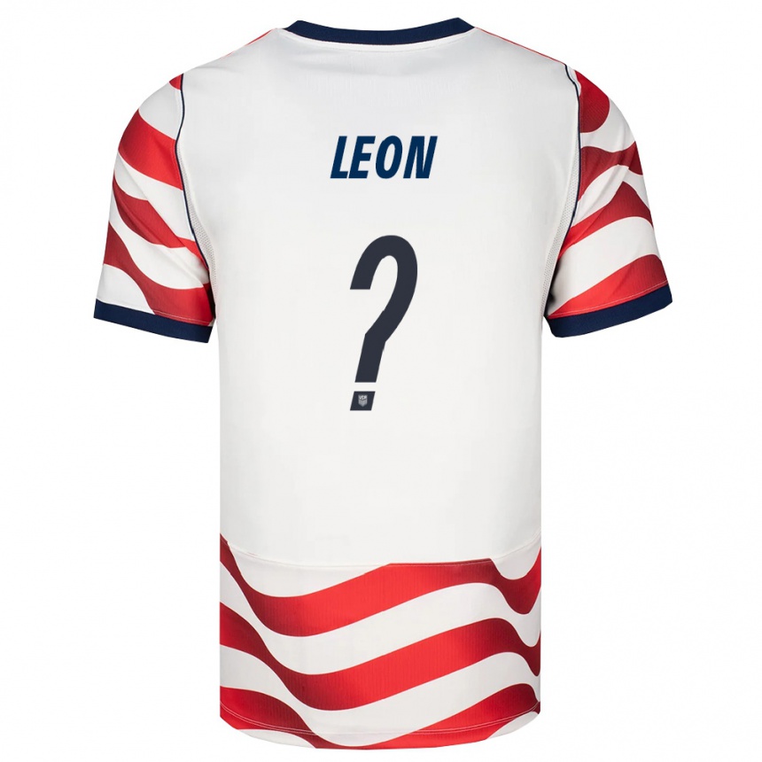 נשים כדורגל ארצות הברית Brenden Leon #0 אדום לבן שחור ג'רזי ביתית 26-28
