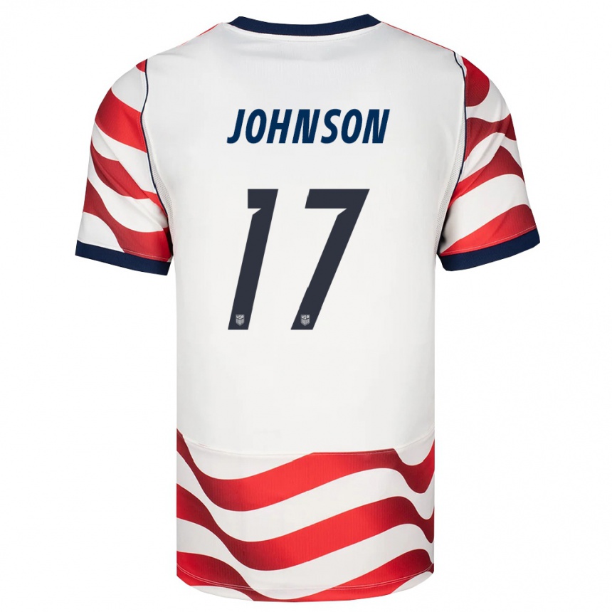 נשים כדורגל ארצות הברית Jamir Johnson #17 אדום לבן שחור ג'רזי ביתית 26-28