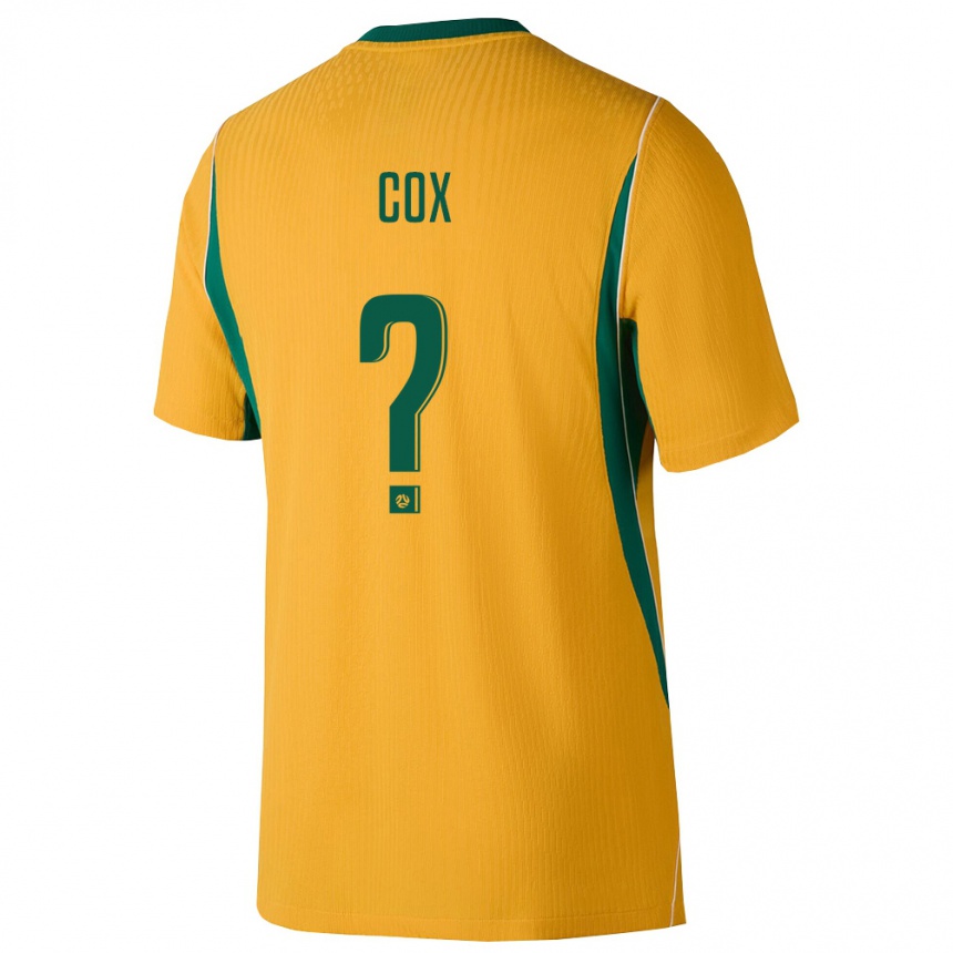 נשים כדורגל אוֹסטְרַלִיָה Ethan Cox #0 צהוב ירוק ג'רזי ביתית 26-28