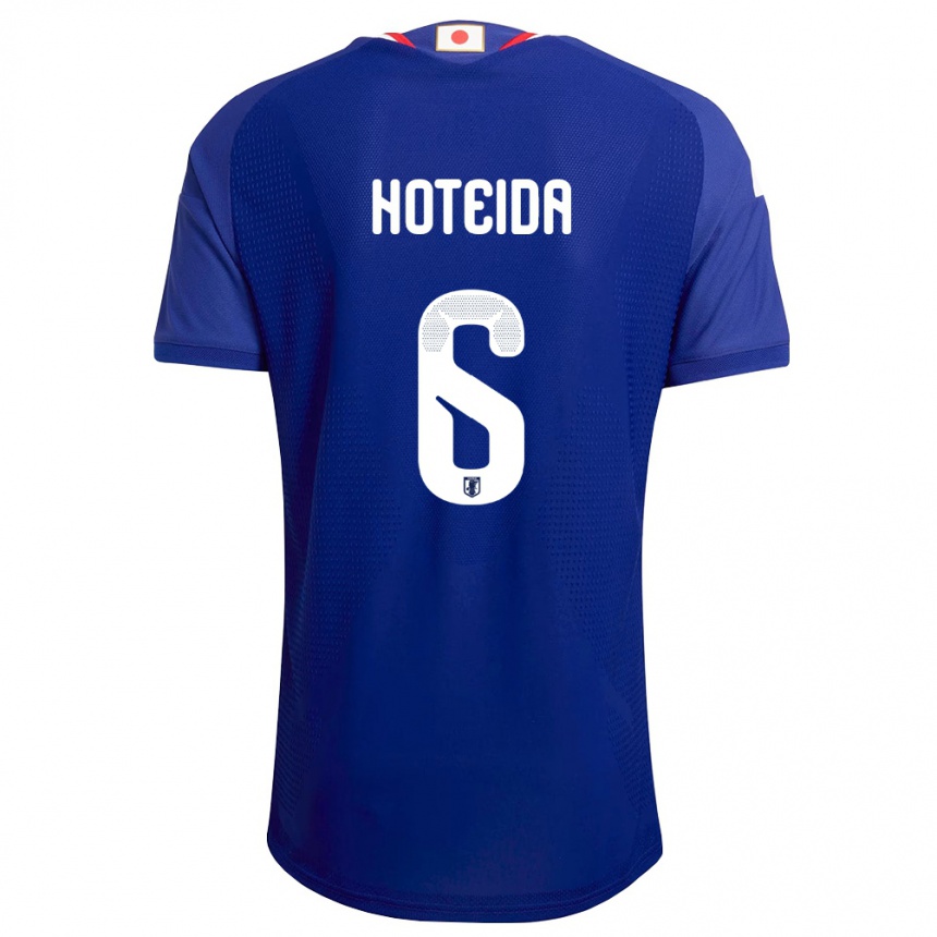 נשים כדורגל יַפָּן Yuta Hoteida #6 כחול לבן אדום ג'רזי ביתית 26-28