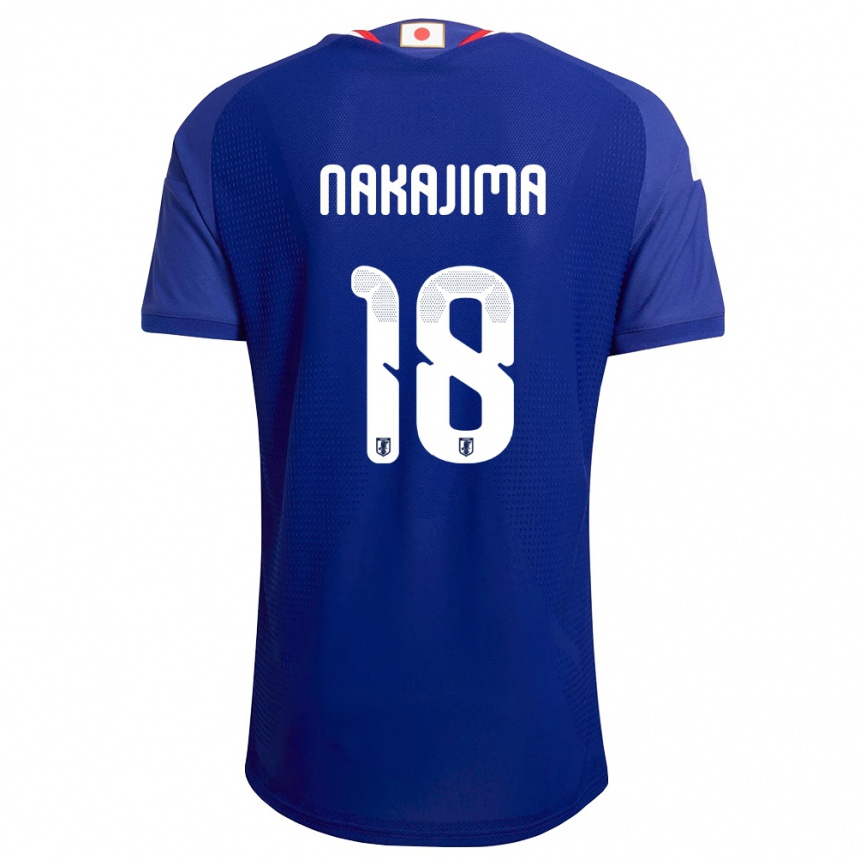 נשים כדורגל יַפָּן Yotaro Nakajima #18 כחול לבן אדום ג'רזי ביתית 26-28