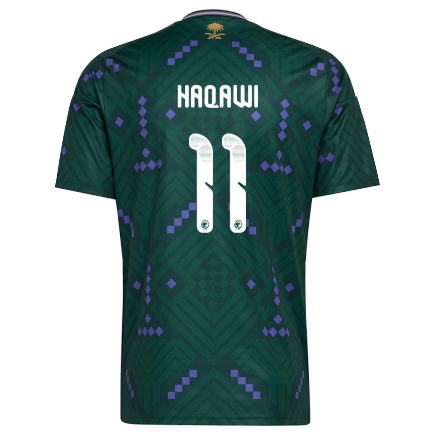 נשים כדורגל ערב הסעודית Saad Haqawi #11 ירוק סגול לבן ג'רזי ביתית 26-28