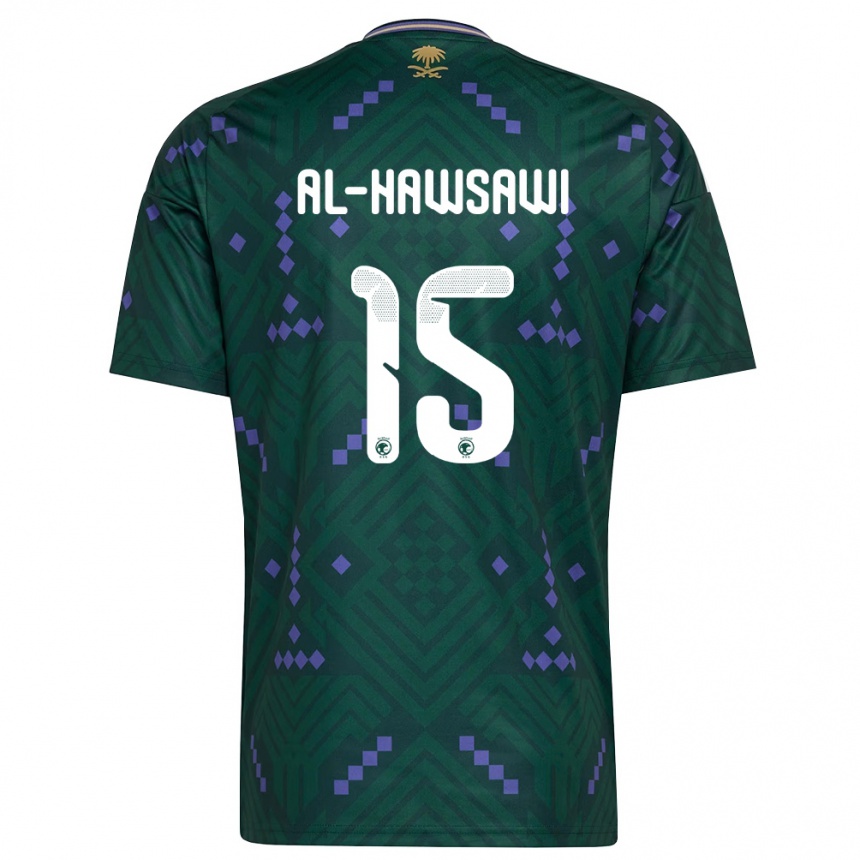נשים כדורגל ערב הסעודית Suhayb Al-Hawsawi #15 ירוק סגול לבן ג'רזי ביתית 26-28