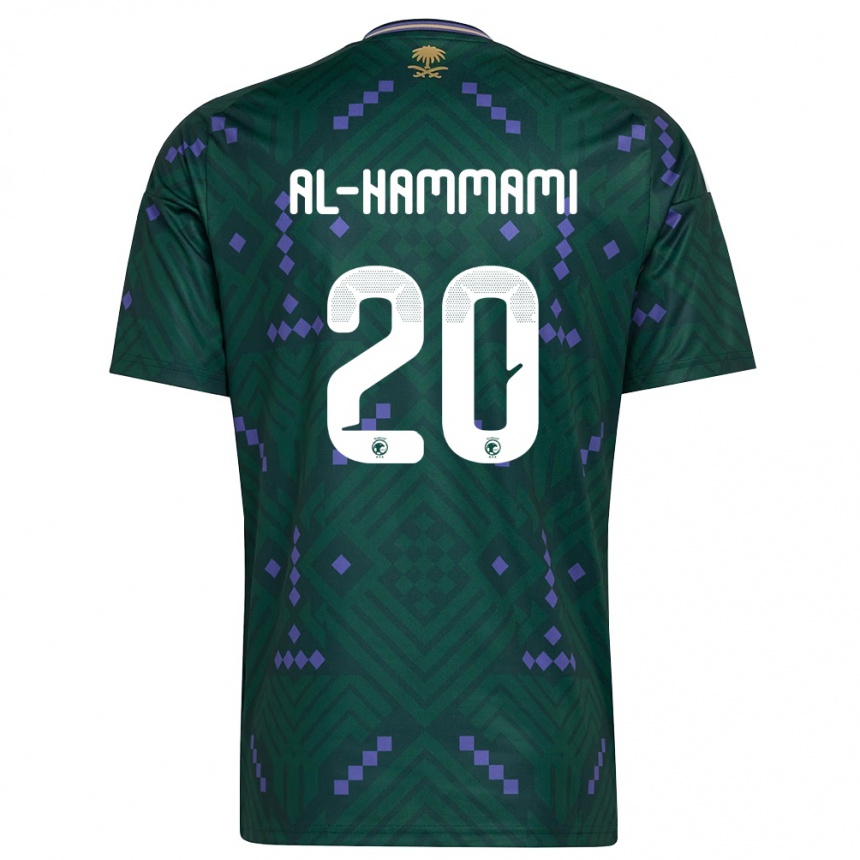 נשים כדורגל ערב הסעודית Hammam Al-Hammami #20 ירוק סגול לבן ג'רזי ביתית 26-28