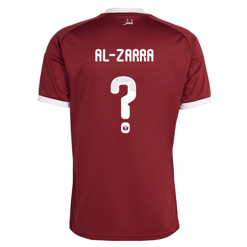 נשים כדורגל קטאר Jassim Al-Zarra #0 אדום בורדו לבן ג'רזי ביתית 26-28