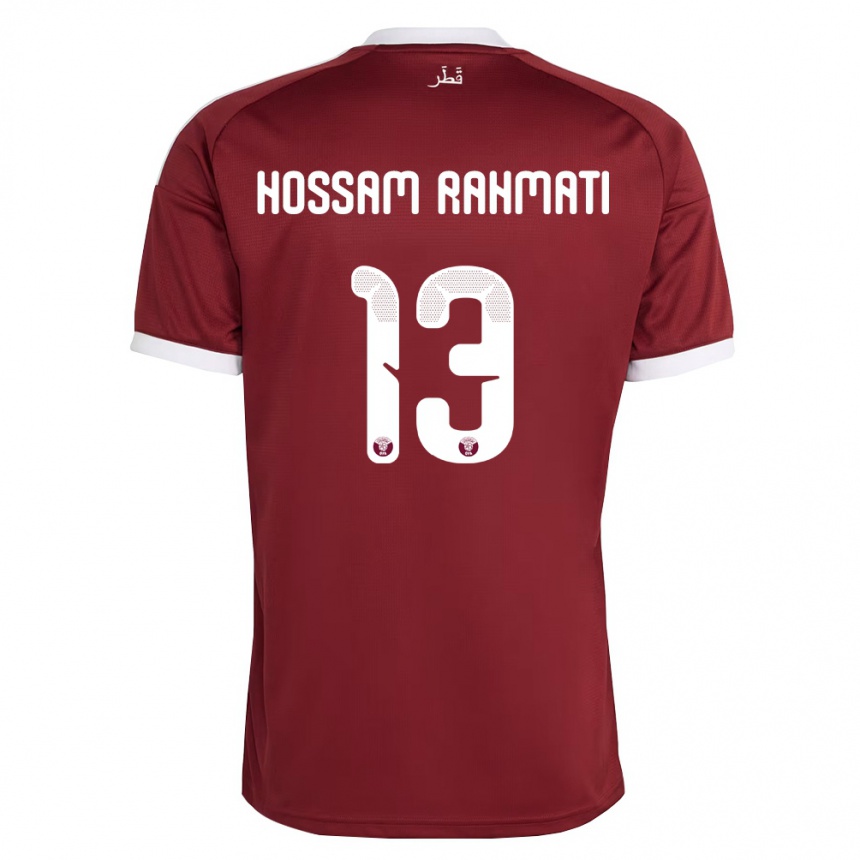 נשים כדורגל קטאר Khaled Hossam Rahmati #13 אדום בורדו לבן ג'רזי ביתית 26-28