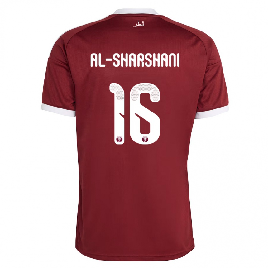 נשים כדורגל קטאר Jassem Al-Sharshani #16 אדום בורדו לבן ג'רזי ביתית 26-28