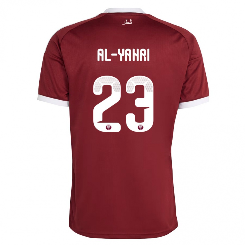נשים כדורגל קטאר Nawaf Al-Yahri #23 אדום בורדו לבן ג'רזי ביתית 26-28