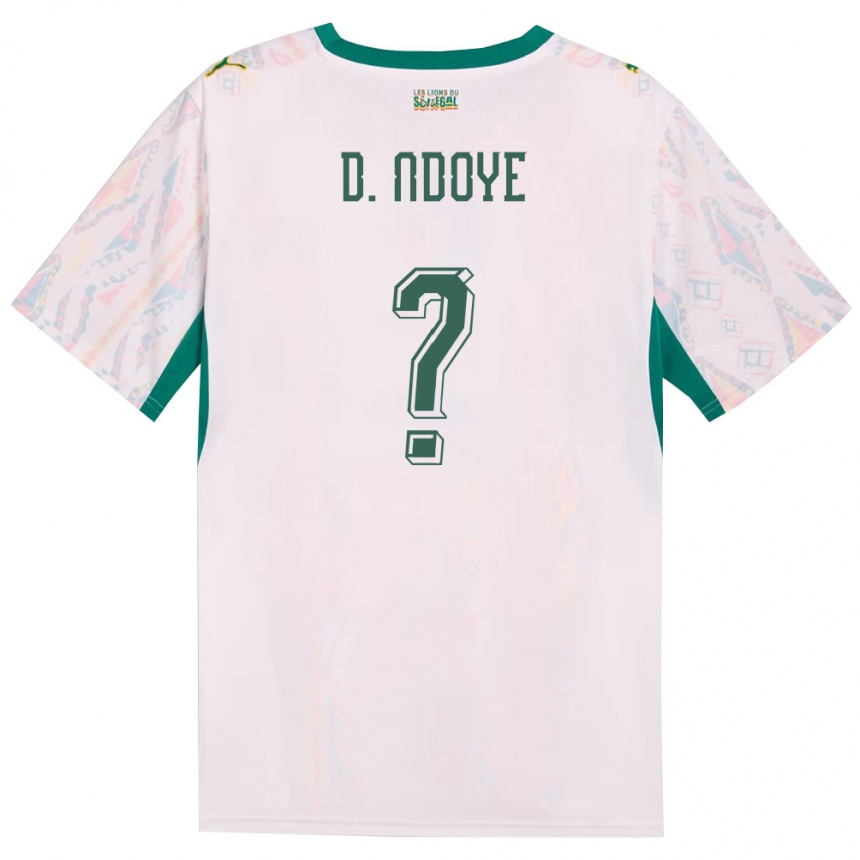 נשים כדורגל סנגל Diabel Ndoye #0 לבן ירוק צהוב ג'רזי ביתית 26-28
