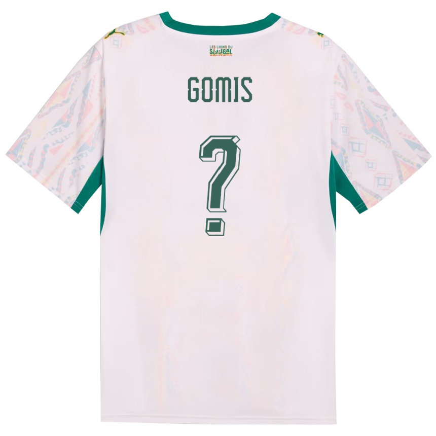 נשים כדורגל סנגל Vincent Gomis #0 לבן ירוק צהוב ג'רזי ביתית 26-28