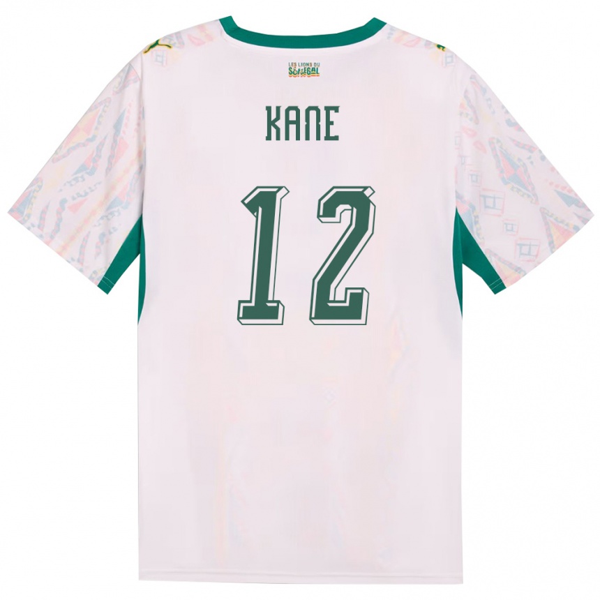 נשים כדורגל סנגל Issa Kane #12 לבן ירוק צהוב ג'רזי ביתית 26-28