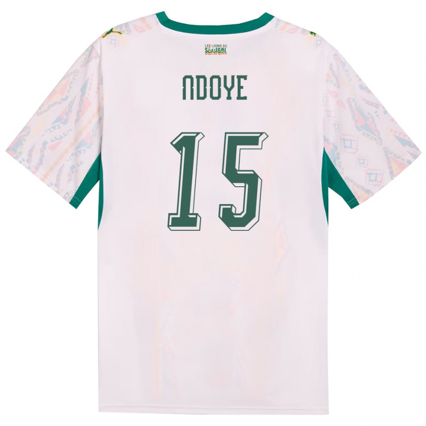 נשים כדורגל סנגל Abdoulaye Ndoye #15 לבן ירוק צהוב ג'רזי ביתית 26-28