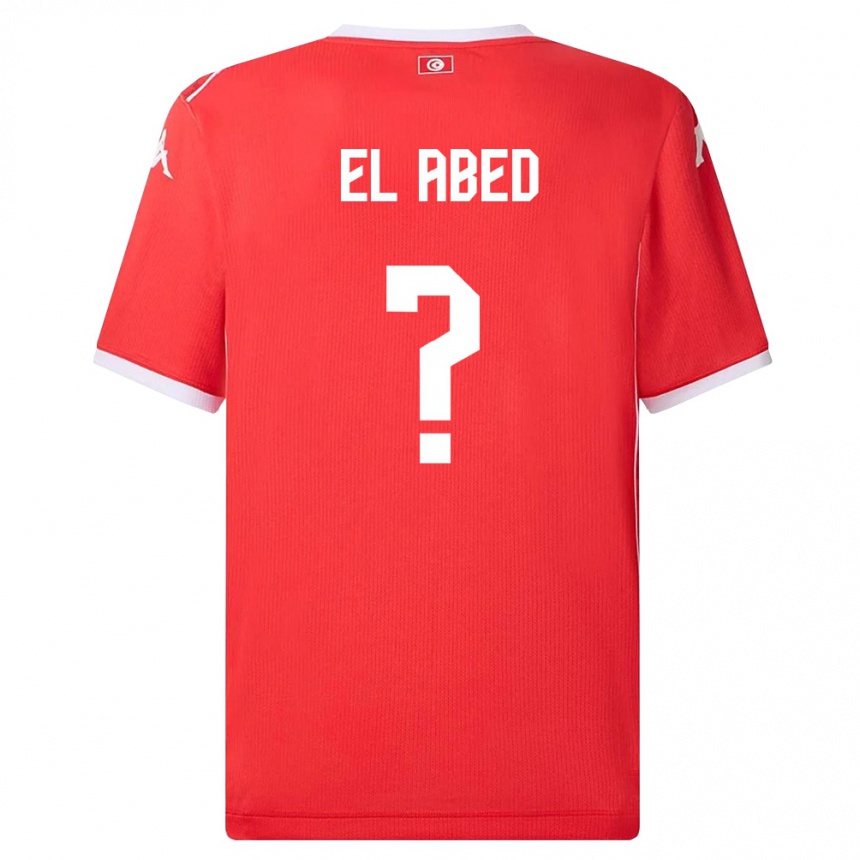 נשים כדורגל תוניסיה Iyed El Abed #0 אדום לבן ג'רזי ביתית 26-28