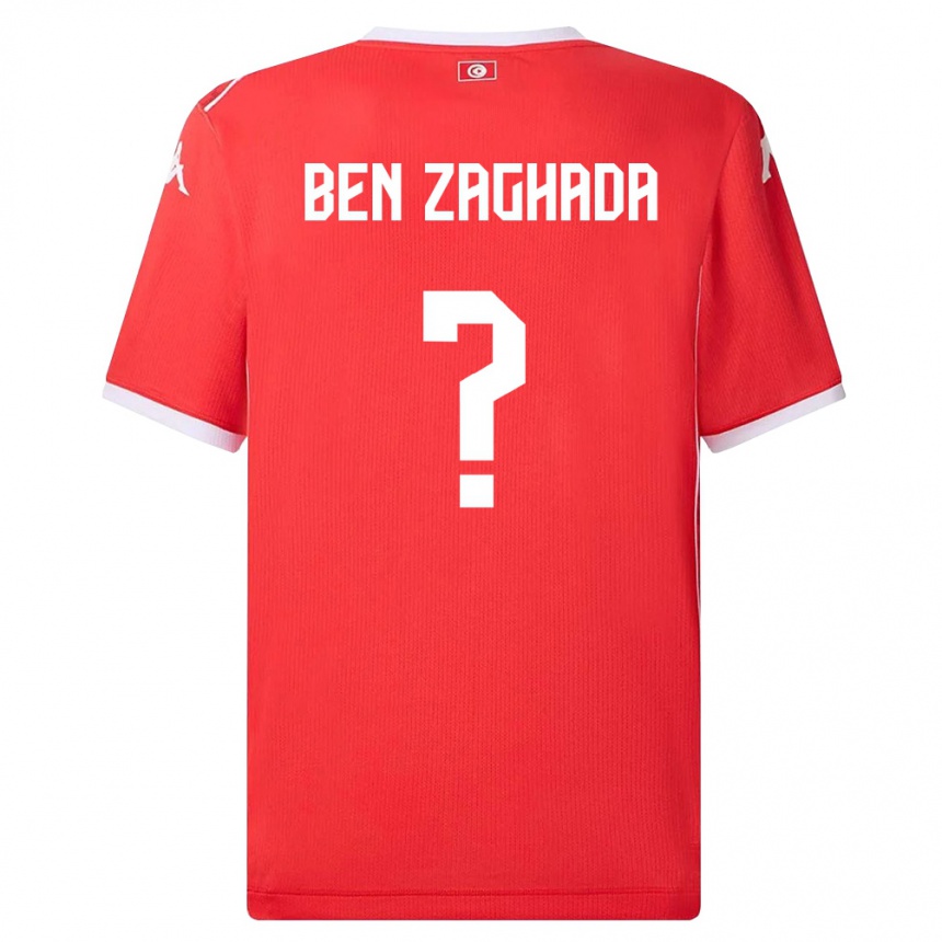 נשים כדורגל תוניסיה Mohamed Amine Ben Zaghada #0 אדום לבן ג'רזי ביתית 26-28
