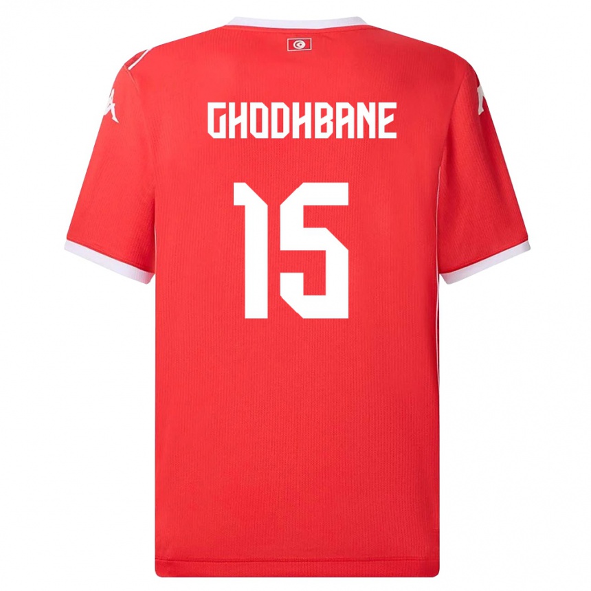 נשים כדורגל תוניסיה Louay Ghodhbane #15 אדום לבן ג'רזי ביתית 26-28