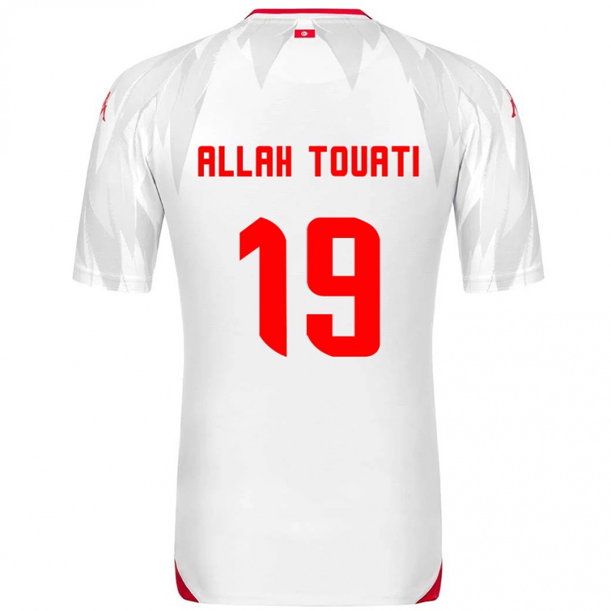 נשים כדורגל תוניסיה Amen Allah Touati #19 לבן אדום ג'רזי ביתית 26-28