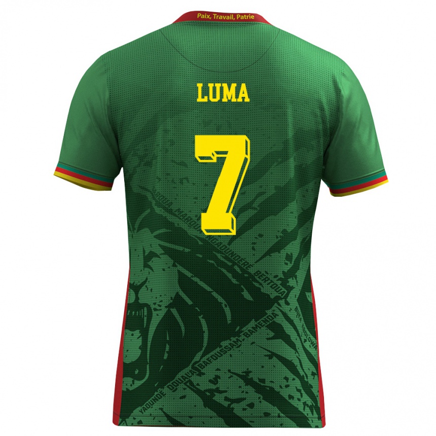 נשים כדורגל קמרון Franck Luma #7 ירוק צהוב אדום ג'רזי ביתית 26-28