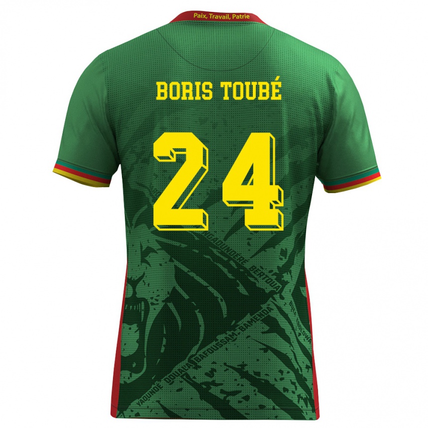 נשים כדורגל קמרון Godefroy Christopher Boris Toubé #24 ירוק צהוב אדום ג'רזי ביתית 26-28
