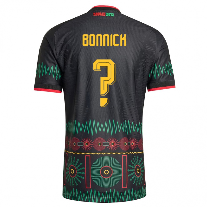 נשים כדורגל ג'מייקה Sheyenne Bonnick #0 שחור אדום צהוב הרחק ג'רזי 26-28