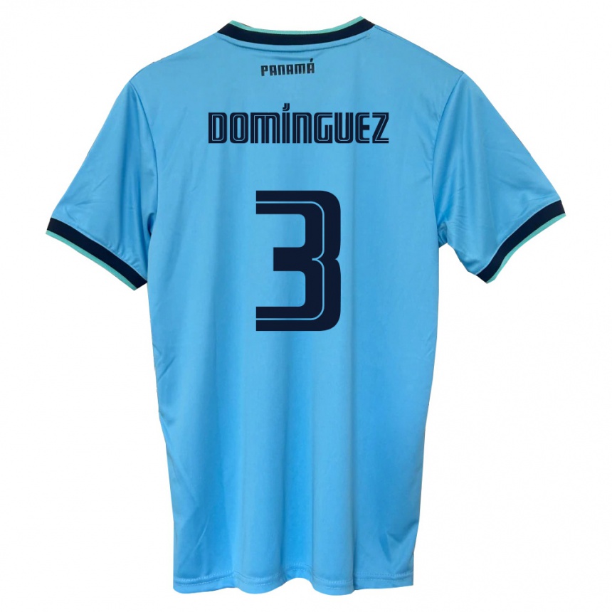 נשים כדורגל פנמה Stephen Domínguez #3 כחול שמיים שחור הרחק ג'רזי 26-28