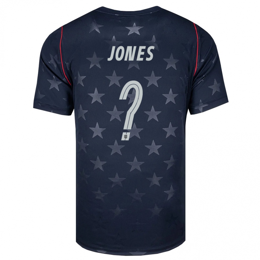 נשים כדורגל ארצות הברית Austyn Jones #0 שחור לבן אדום הרחק ג'רזי 26-28