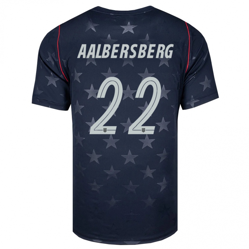 נשים כדורגל ארצות הברית Miles Aalbersberg #22 שחור לבן אדום הרחק ג'רזי 26-28