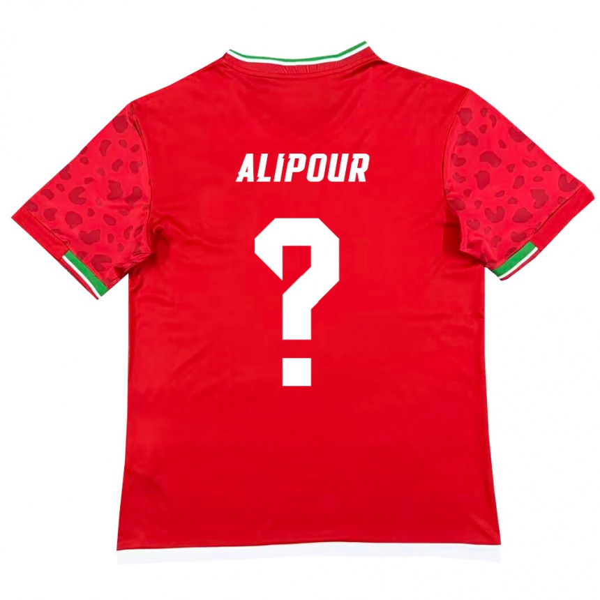 נשים כדורגל איראן Mahan Alipour #0 אדום לבן הרחק ג'רזי 26-28