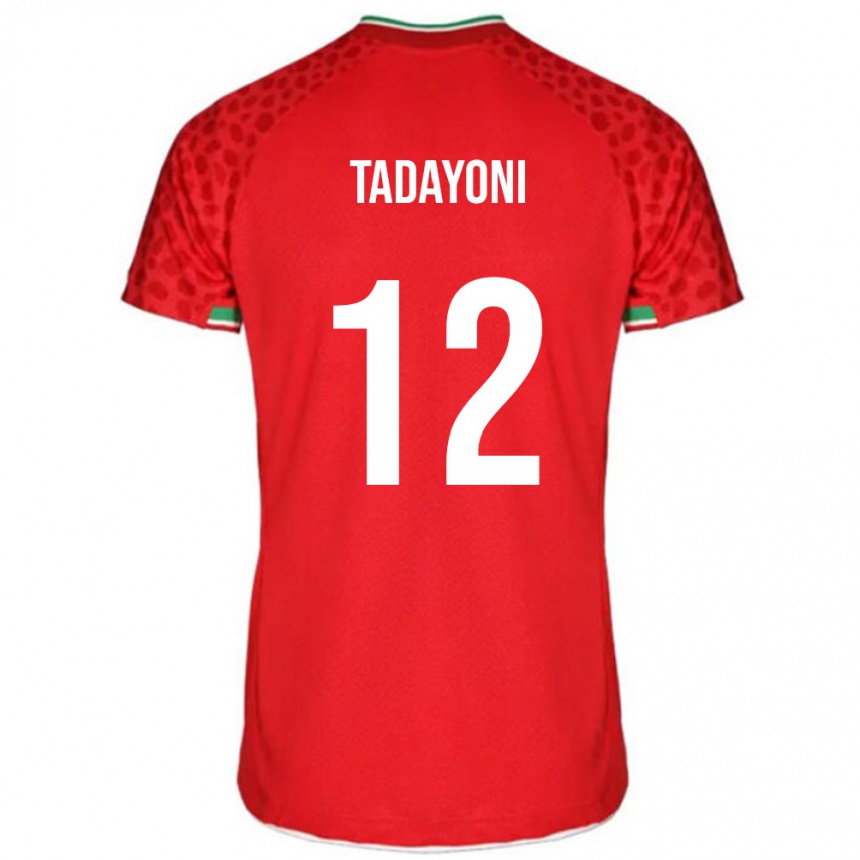 נשים כדורגל איראן Morteza Tadayoni #12 אדום לבן הרחק ג'רזי 26-28