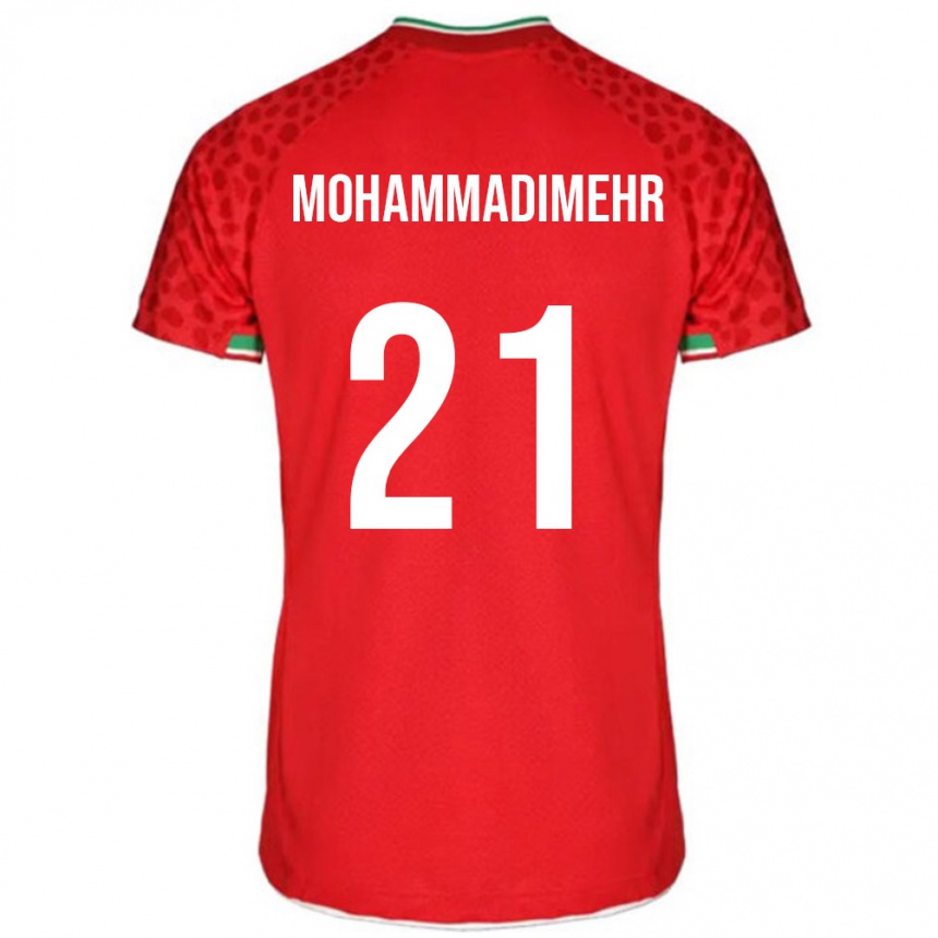 נשים כדורגל איראן Amirtaha Mohammadimehr #21 אדום לבן הרחק ג'רזי 26-28