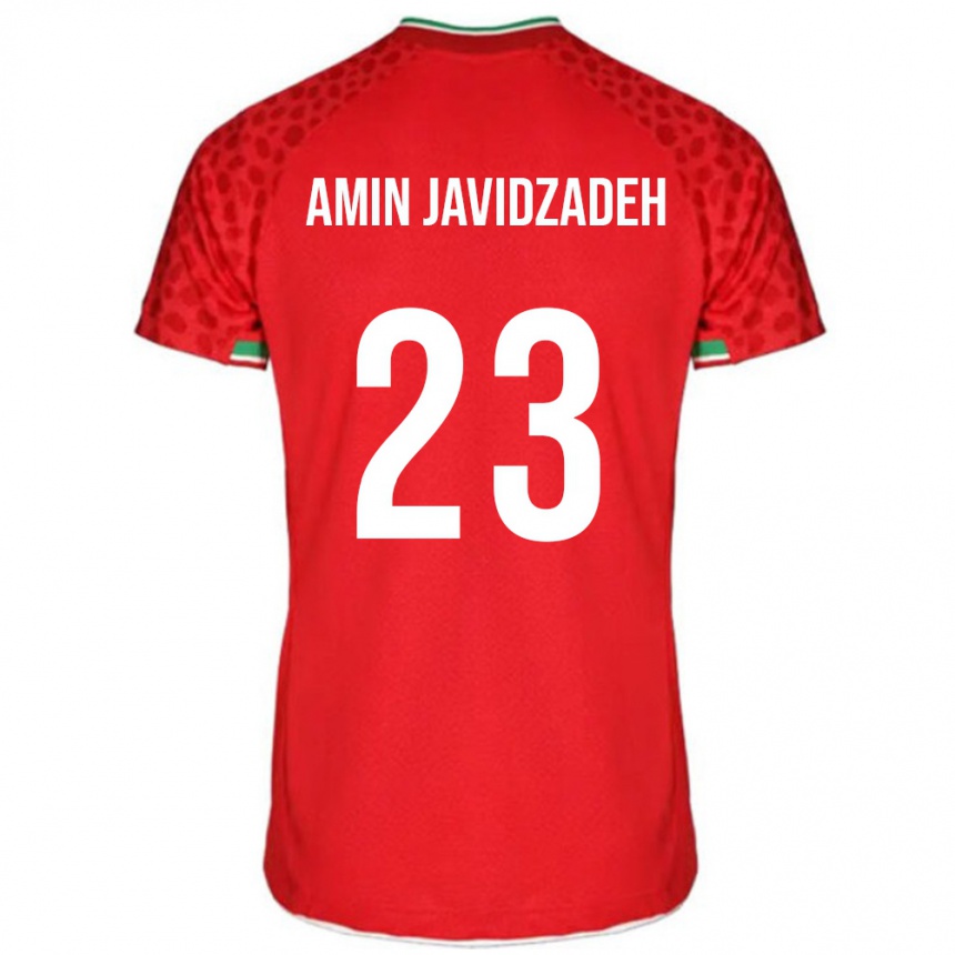 נשים כדורגל איראן Mohammad Amin Javidzadeh #23 אדום לבן הרחק ג'רזי 26-28