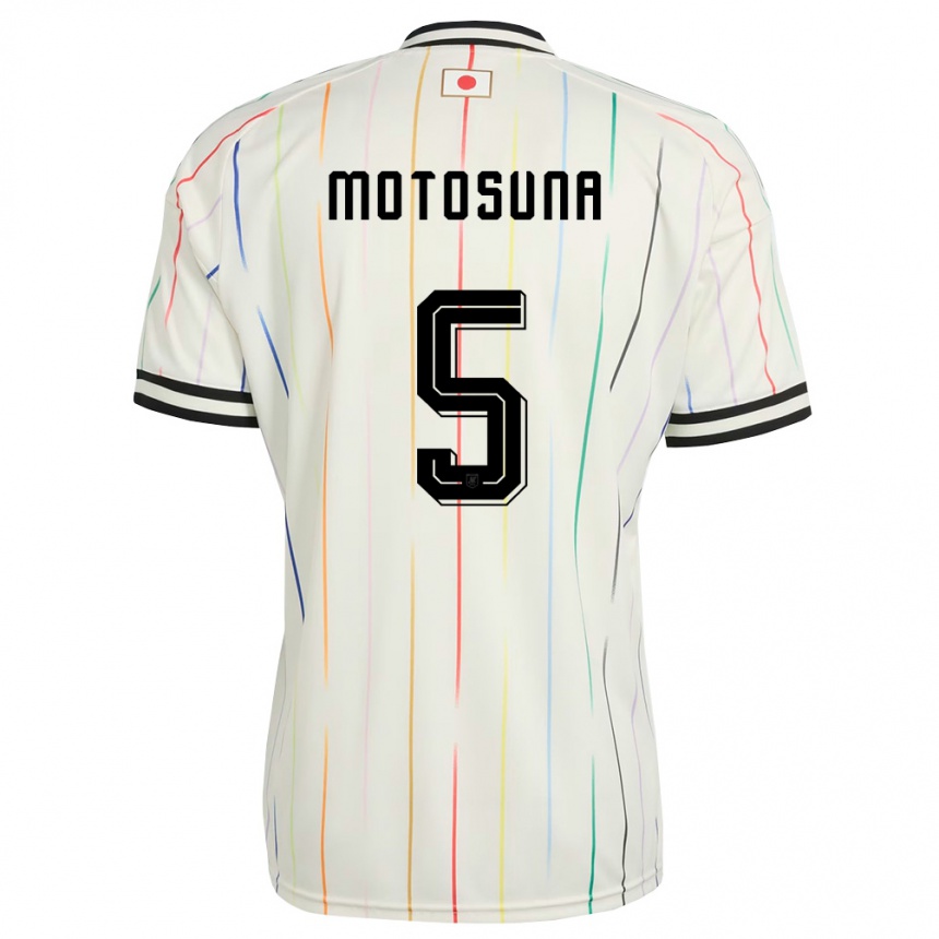 נשים כדורגל יַפָּן Anthony Motosuna #5 לבן שחור הרחק ג'רזי 26-28