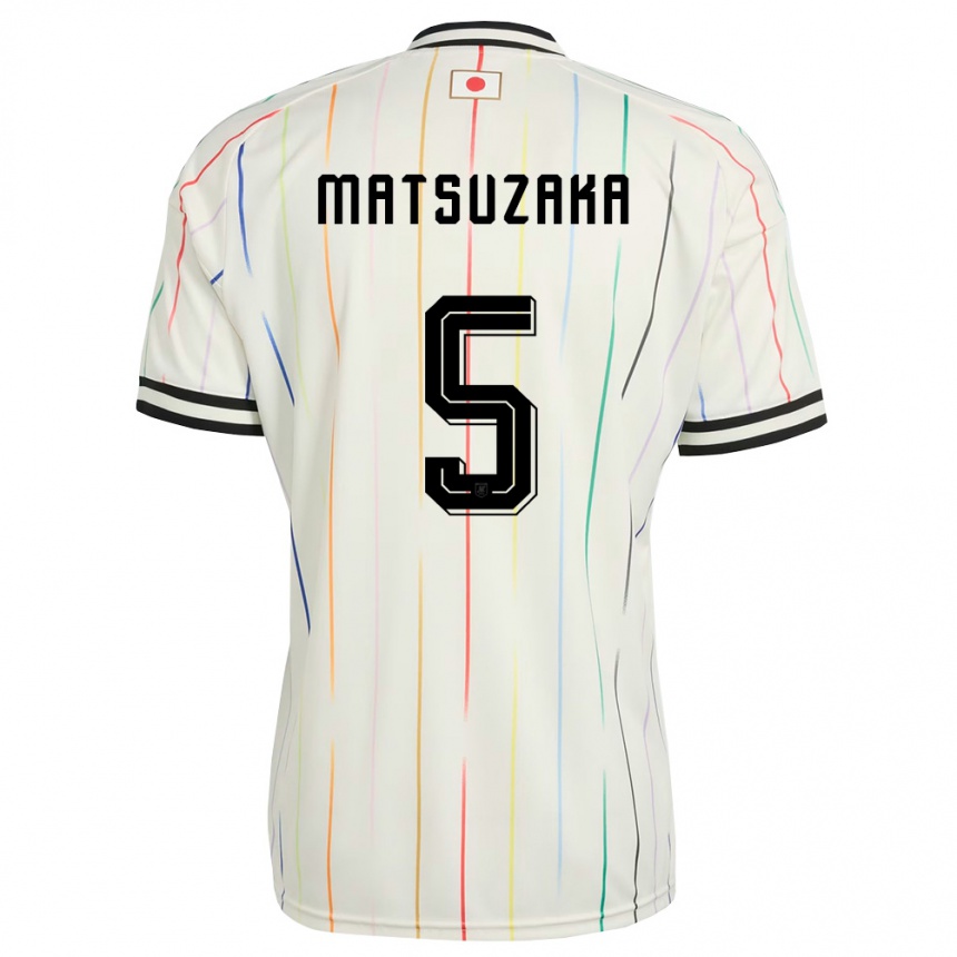 נשים כדורגל יַפָּן Aoi Matsuzaka #5 לבן שחור הרחק ג'רזי 26-28