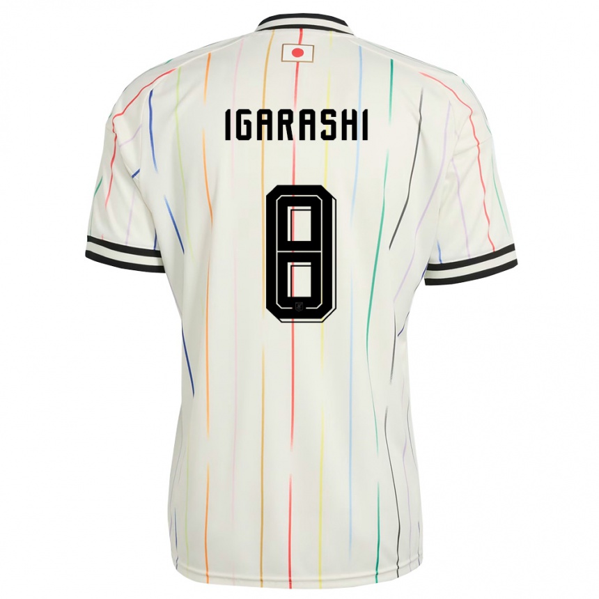 נשים כדורגל יַפָּן Ryo Igarashi #8 לבן שחור הרחק ג'רזי 26-28