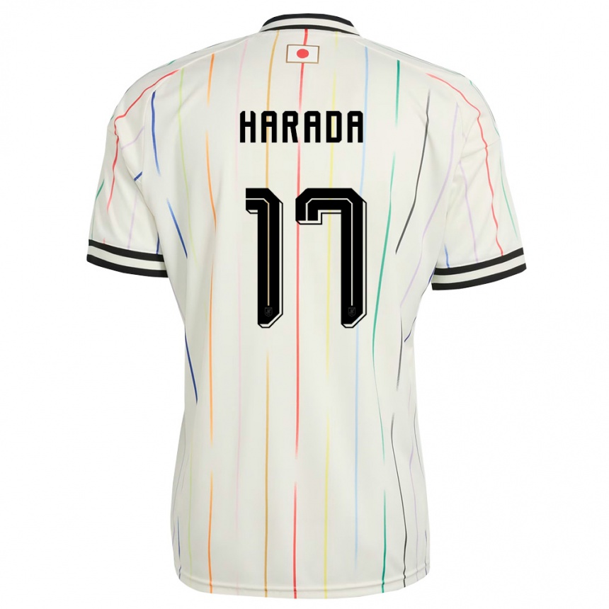 נשים כדורגל יַפָּן Soru Harada #17 לבן שחור הרחק ג'רזי 26-28