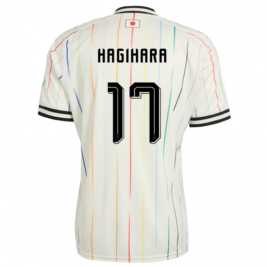 נשים כדורגל יַפָּן Kei Hagihara #17 לבן שחור הרחק ג'רזי 26-28