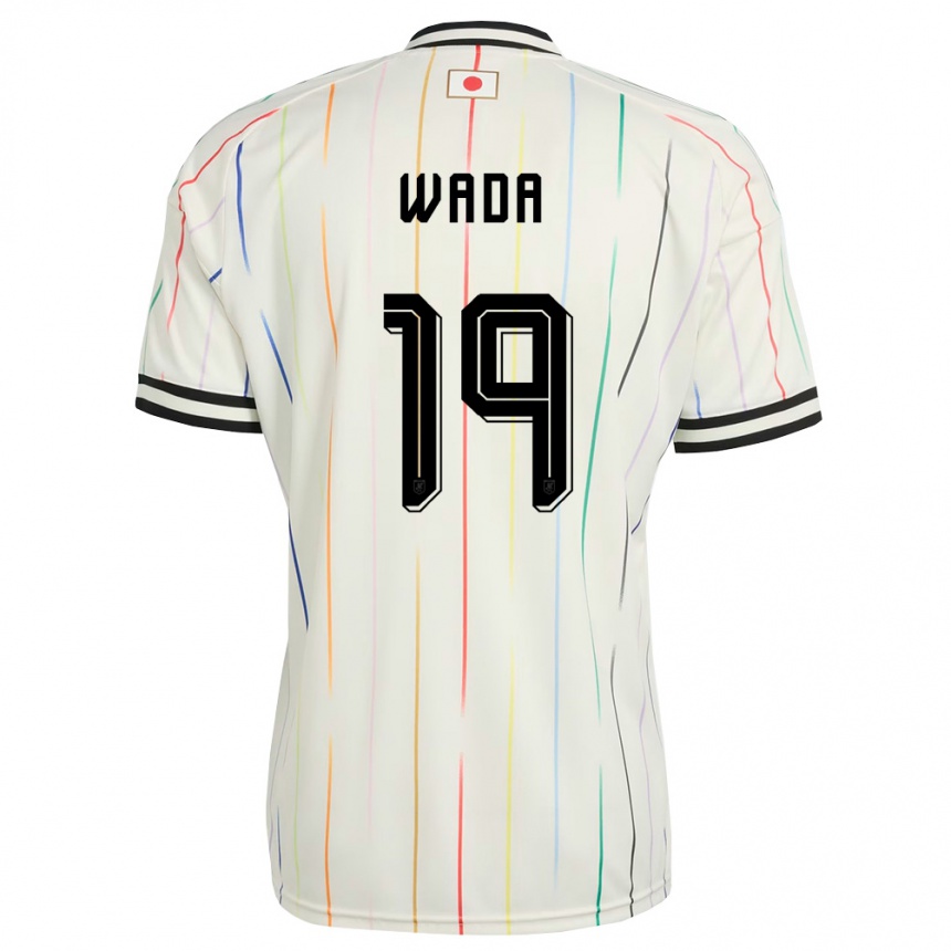 נשים כדורגל יַפָּן Takeshi Wada #19 לבן שחור הרחק ג'רזי 26-28