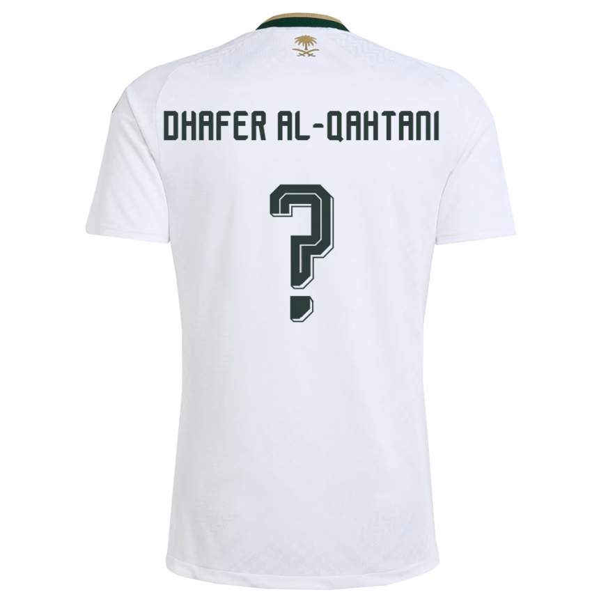 נשים כדורגל ערב הסעודית Abdullah Dhafer Al-Qahtani #0 לבן ירוק זהב הרחק ג'רזי 26-28