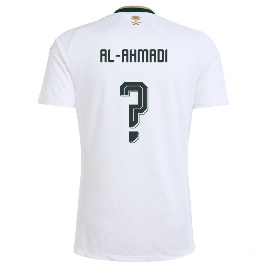 נשים כדורגל ערב הסעודית Ammar Al-Ahmadi #0 לבן ירוק זהב הרחק ג'רזי 26-28