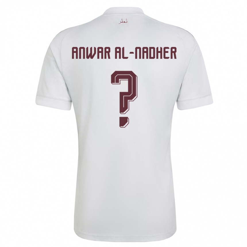 נשים כדורגל קטאר Salman Anwar Al-Nadher #0 לבן בורדו הרחק ג'רזי 26-28