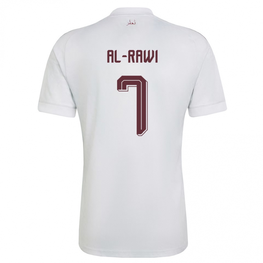 נשים כדורגל קטאר Ahmed Al-Rawi #7 לבן בורדו הרחק ג'רזי 26-28
